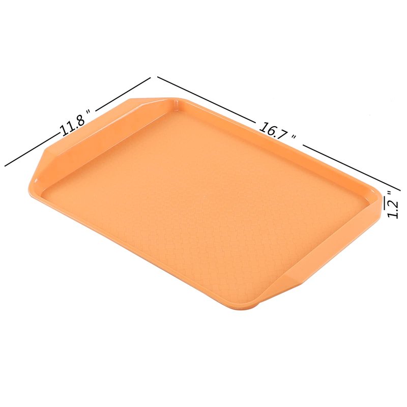 Leendines Plastic Fast Food Serving Trays, 6 Packs Colored Cafeteria Trays