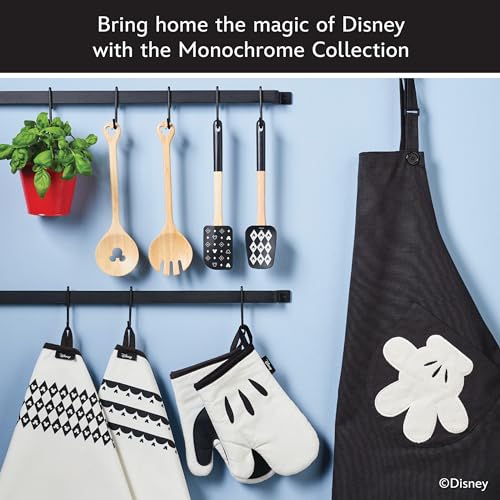 Disney Monochrome Mickey Mouse Kitchen Towels 2-Pack White - Absorbent & Machine Washable