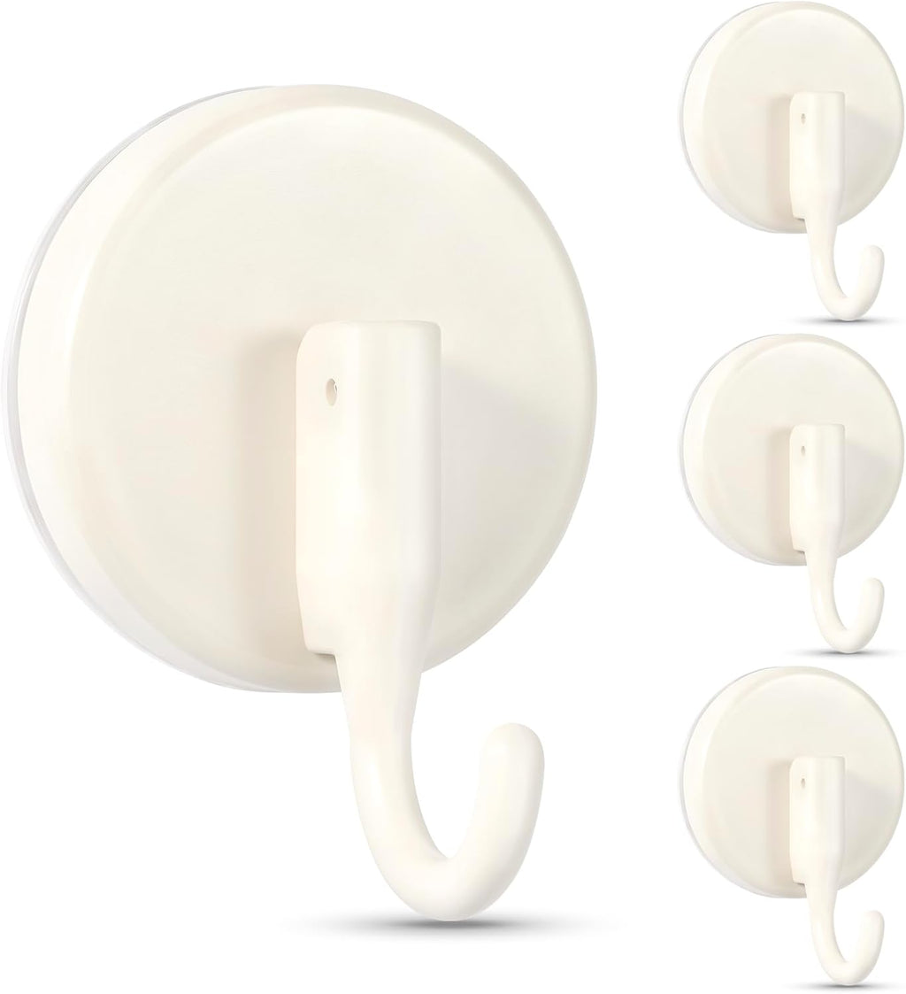 OUTXE Wreath Hanger - Upgraded Suction Cup Hook for Front Door & Windows | 4-Pack, White