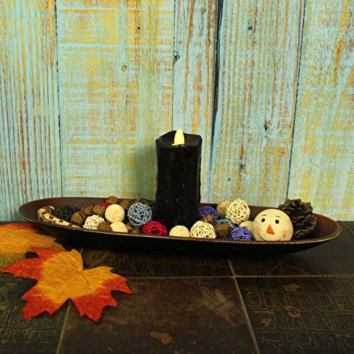 Rustic Oval Wooden Decorative Plate 16-Inch Antique Finish Candle Tray
