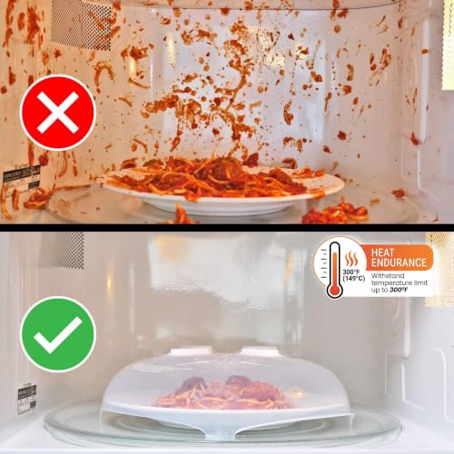 HOVER COVER Magnetic Microwave Splatter Cover 12" Ivory White