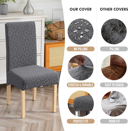 Waterproof Dining Chair Covers Set of 4 - Stretch Slipcovers