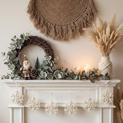 Handwoven Macrame Snowflake Coasters and Ornaments - Set of 6