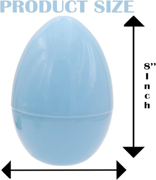 Dreidel Company Colorful Pastel Fillable Easter Eggs - 8" Giant Plastic Eggs (4-Pack) for Egg Hunts