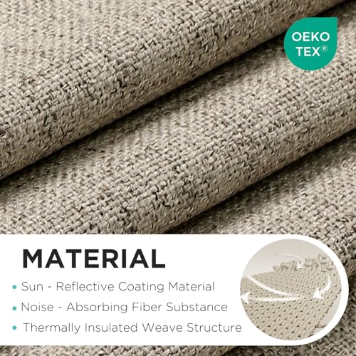 Cordless Linen Roman Shades 34" W x 75" H - Thermal Insulated Blackout