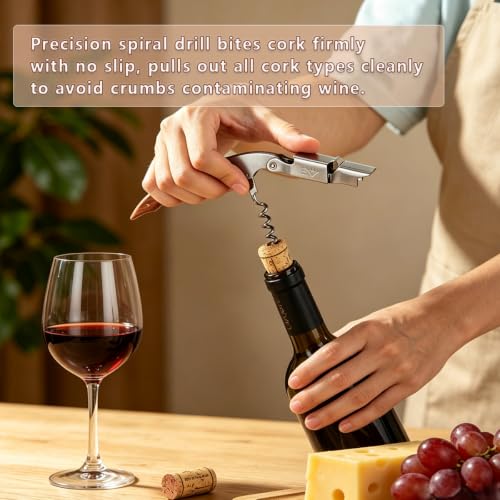 Berglander Waiter Corkscrew Wine Opener with Foil Cutter & Wood Handle - Professional Bar Tool
