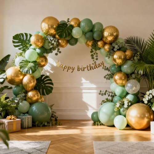 Rubfac Gold Balloon Arch Kit 129pcs - Metallic Gold Balloons