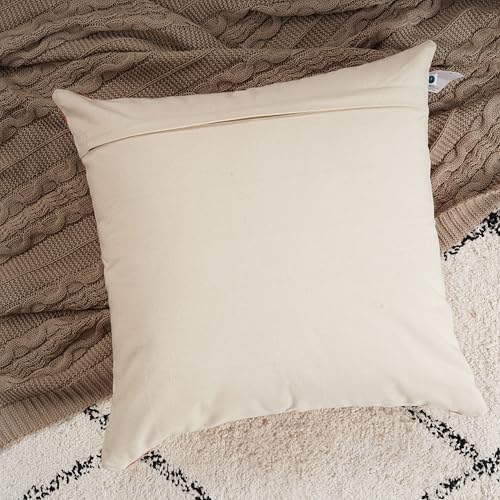 ZOMI Lazio Red 20x20 Cushion Covers Set of 2 - Cotton-Jute Blend, Hidden Zipper