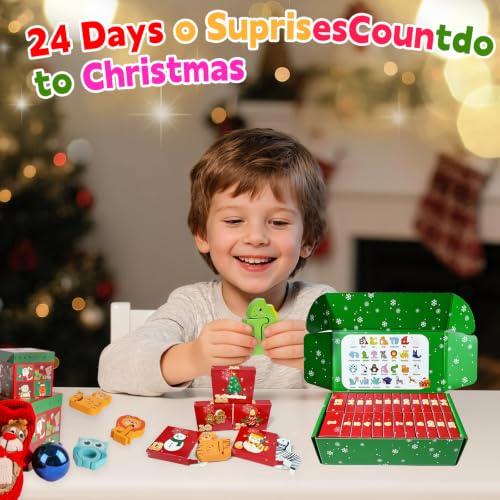 Yxwomenxy Advent Calendar 2026 Animal Alphabet Matching Toy for Kids - Wooden Educational Puzzle, Preschool Learning, Christmas Gift, Variation A