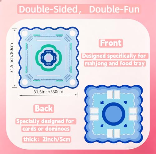 Floating Mahjong Table for Pool, 31.5-inch Double-Sided EVA Game Mat