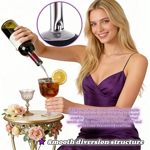 4-Pack Stainless Steel Wine & Oil Pourer Set - Drip-Free Spouts & Dust Caps