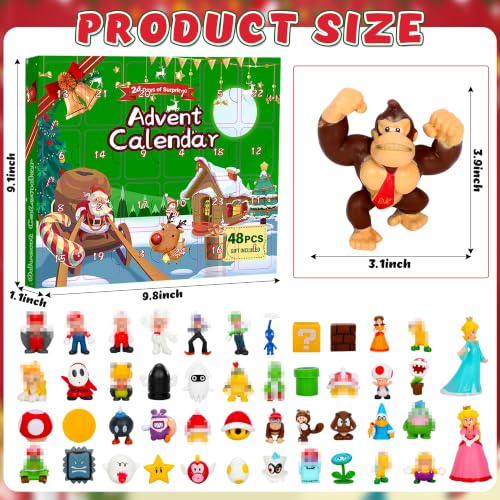 Christmas Advent Calendar 2026 48Pcs Action Figures Toys Countdown Set for Kids & Collectors