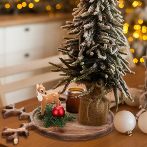Funnymoom Antler Christmas Charcuterie Board Gift - Wooden Serving Tray