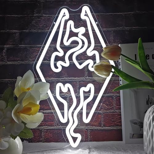 Vveikea White Dragon Neon Sign - LED Neon Light for Gaming Room, USB Powered