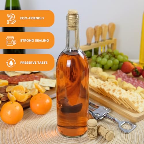 #8 Straight Wine Corks with Grape Design, 1 3/4 Inch, 100 Pack