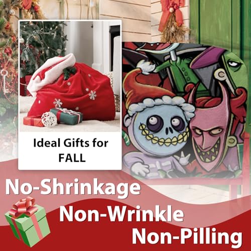 Christmas Flannel Blanket 50x60 Santa Monster Witch Holiday Throw Blanket