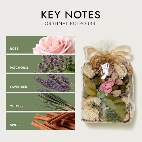 Scented Floral Potpourri Bowl Filler, Rose & Lavender Fragrance, 2-Quart Bag