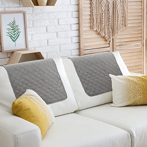 Recliner Headrest Protector Cover for Sofa and Chair - Light Gray