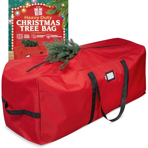 Waterproof Christmas Tree Storage Bag for 9ft Trees Heavy Duty Red