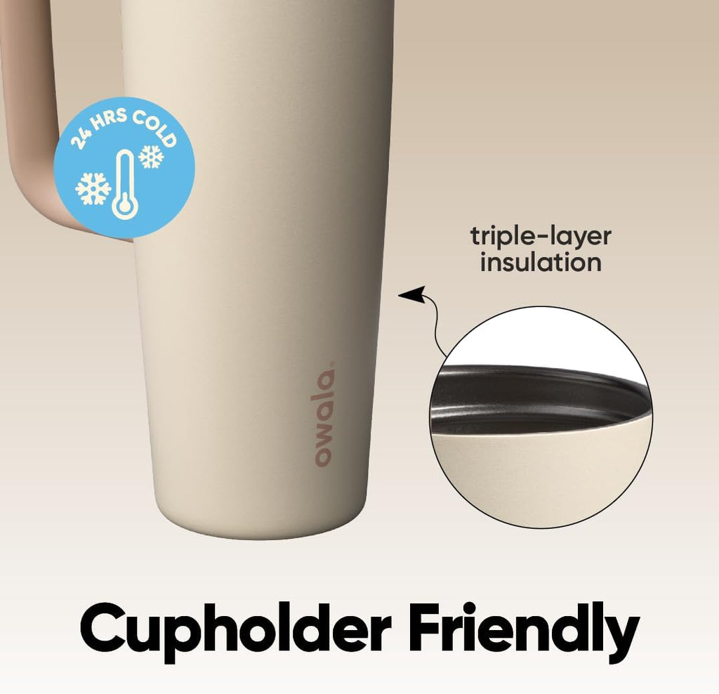 Owala FreeSip Tumbler - 30-Oz. Stainless Steel - Tan (Lightly Toasted) for Easy Hydration
