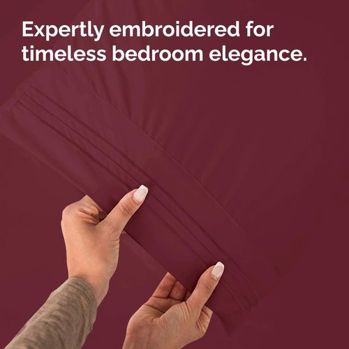 King Pillow Cases by Luxurious Home | Ultra Soft Hotel Quality - Wrinkle-Free, Stain Resistant - 2 Piece Set in Burgundy
