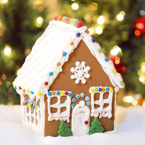 Brown 52 Pack Christmas Gingerbread House Cardboard Craft Boxes with Stickers