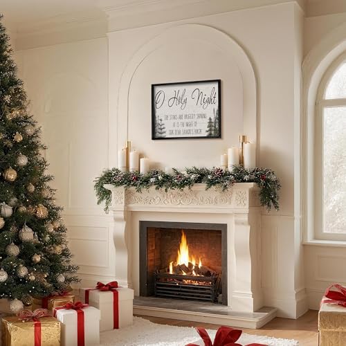 Ronasip Framed Christmas Wall Decor - Black, 12 x 16.5 Inches, Rustic Holiday Sign