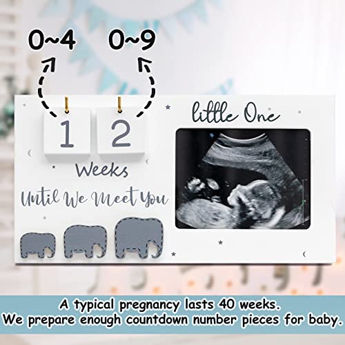 Ultrasound Sonogram Picture Frame with Baby Countdown Weeks - Pregnancy Gift