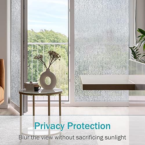 Rain Glass Window Film - Privacy Static Cling Decorative Sticker, 17.7 x 78.7 inches