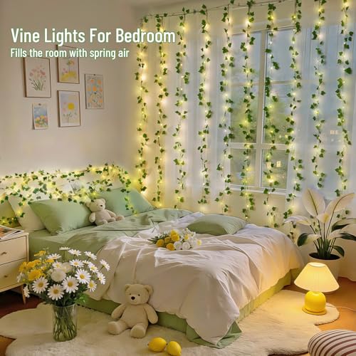 Artificial Ivy Vine Curtain Lights - 200 LED 6.5x6.5ft USB Fairy Lights