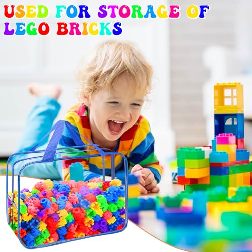 8-Pack Clear PVC Toy Storage Bags with Handles - Board Game & Puzzle Organizers
