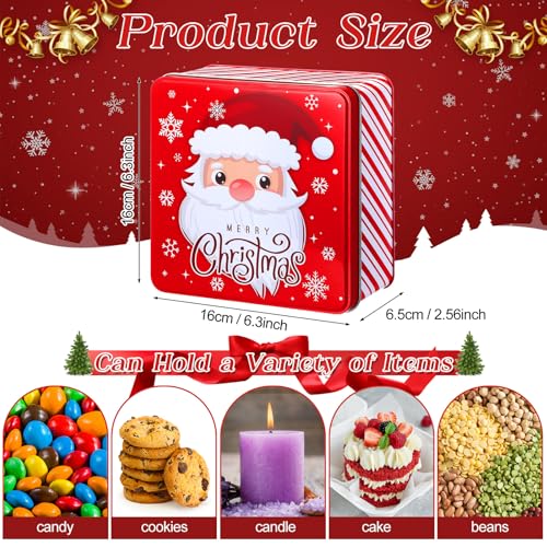 Tandefio 6-Pack Large Christmas Cookie Tin with Lids - Gift Set