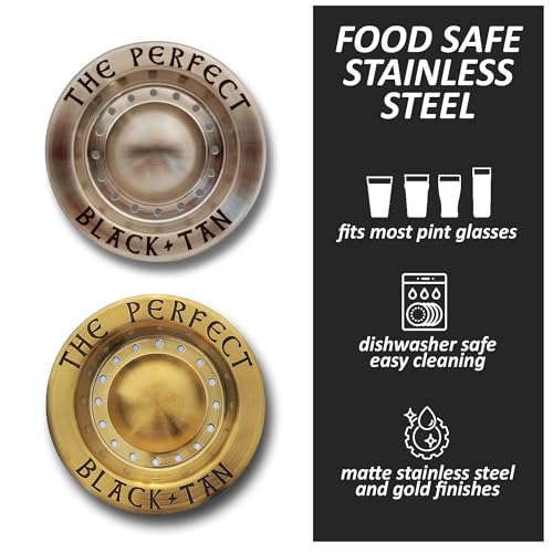 Stainless Steel Black and Tan Beer Layering Tool - Easy Pour Bar Accessory