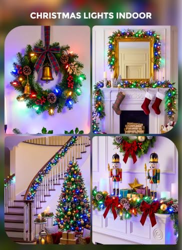 Brightown 32ft LED Christmas Lights 100-Count Multicolor Diamond Bulbs (Indoor/Outdoor) – 8 Modes
