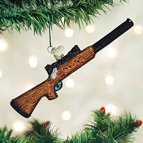 Handcrafted Glass Rifle Christmas Tree Ornament, Western Holiday Decor