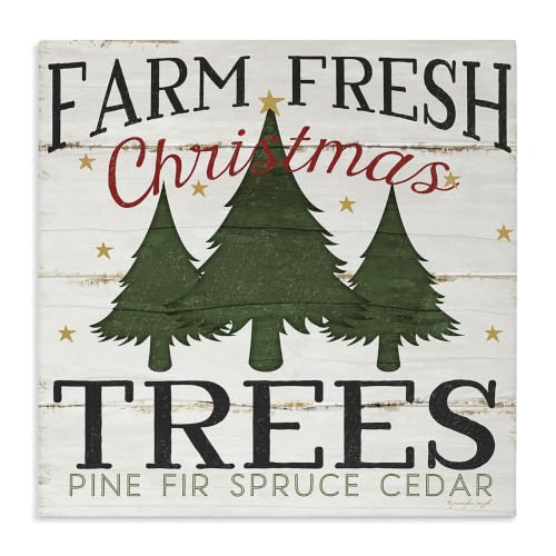 Stupell Unframed Wrapped Canvas 24 x 24 in Farm Fresh Christmas Trees