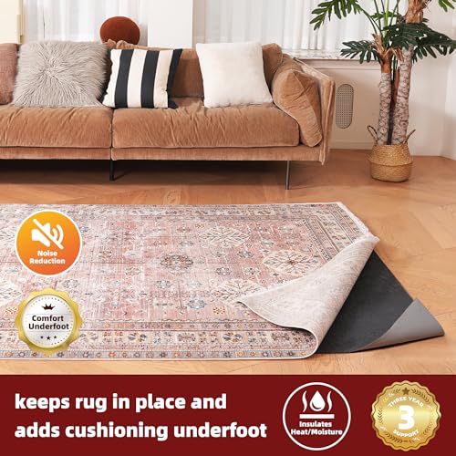 5x7 Ft Non-Slip Rug Pad, 1/4 Inch Thick Felt and Natural Rubber Gripper