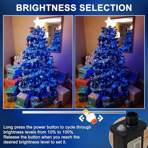 RPGT Blue Christmas Fairy String Lights 1000 LEDs 336ft Outdoor Decor