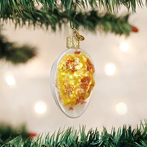 Hand-Blown Glass Deviled Egg Christmas Tree Ornament, 2.75-Inch