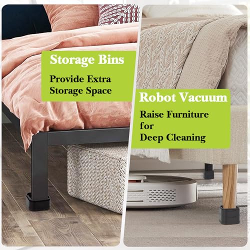 Heavy-Duty Adjustable Furniture Risers - 8 Pack Stackable Bed Lifts