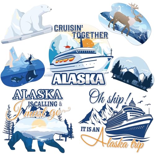 Alaska Cruise Door Magnets, 7-Piece Set – Nautical Cabin Decor by Dazoratix