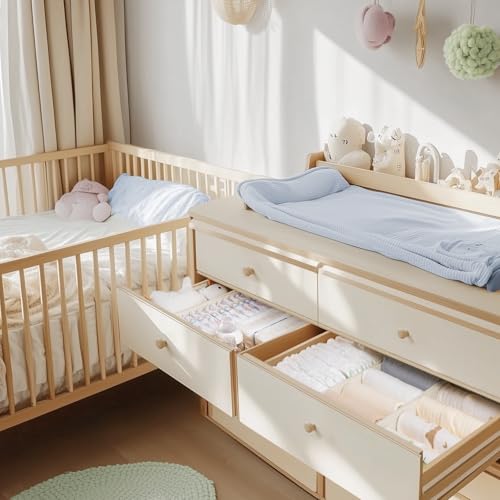 10-Pack Foldable Drawer Organizer Bins for Clothes, Socks, and Nursery Storage (Beige)