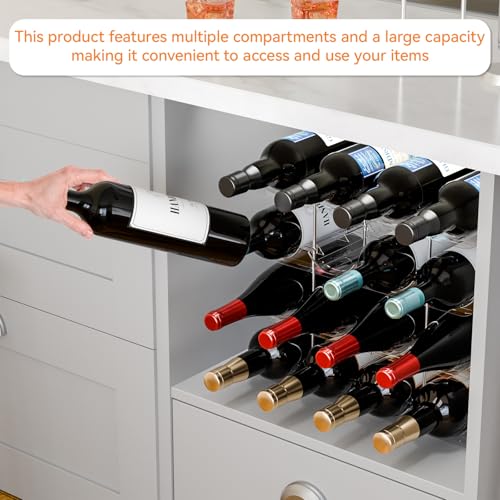 3-Tier Stackable Acrylic Wine Rack Countertop Bottle Organizer