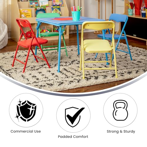 Kids 5-Piece Folding Activity Table and Chair Set for Playroom & Daycare