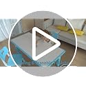 DOREROOM Kids Adjustable Table & 4 Chairs Set, 47.2" x 23.6", Beige -W