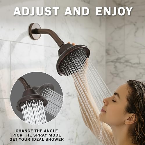 6-Setting High Pressure Massage Shower Head, Oil-Rubbed Bronze Rainfall