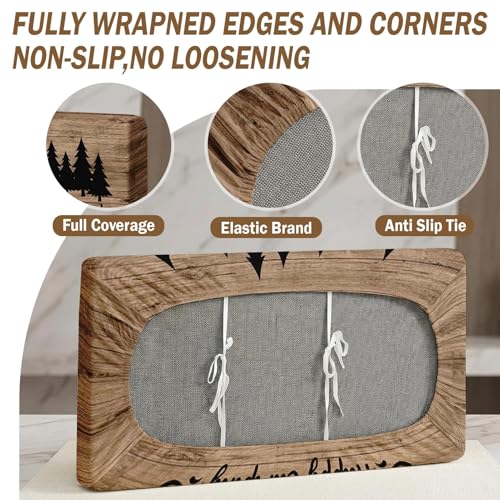 RV Dinette Cushion Covers Set - 6 Pcs Soft Washable Rustic Brown