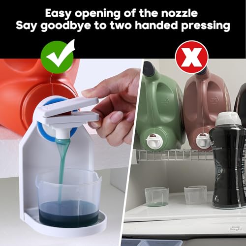 Laundry Detergent Dispenser Cup Holder with Nozzle Switch - Mess-Free Storage