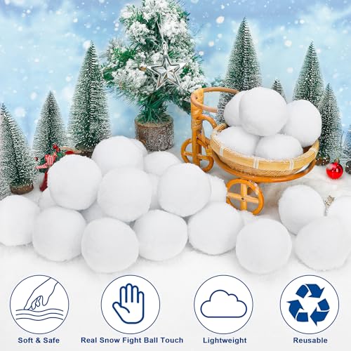 120 Pack Soft Fake Snowballs for Indoor Snowball Fight & Christmas Games