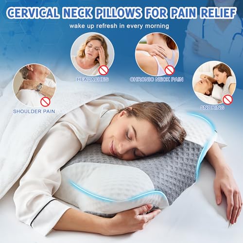 Ergonomic Memory Foam Neck Pillow for Pain Relief - Adjustable & Cooling